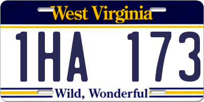 WV license plate 1HA173