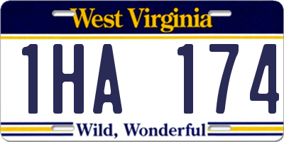 WV license plate 1HA174