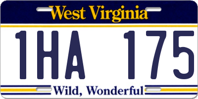 WV license plate 1HA175