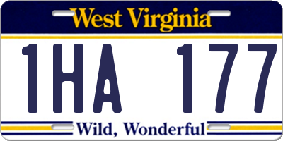 WV license plate 1HA177