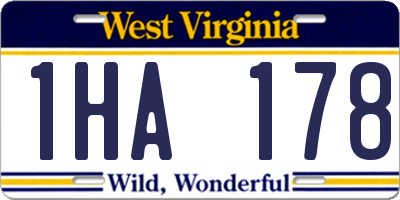 WV license plate 1HA178