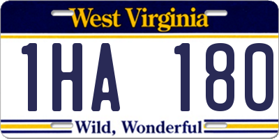 WV license plate 1HA180