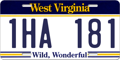 WV license plate 1HA181