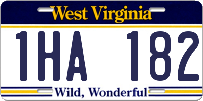 WV license plate 1HA182