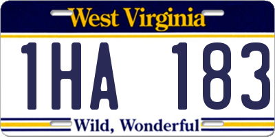 WV license plate 1HA183