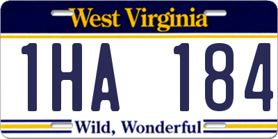 WV license plate 1HA184