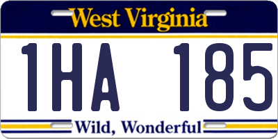 WV license plate 1HA185