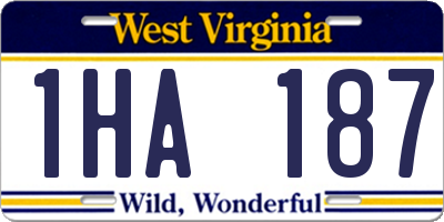 WV license plate 1HA187