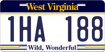 WV license plate 1HA188