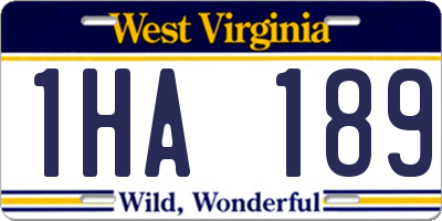 WV license plate 1HA189
