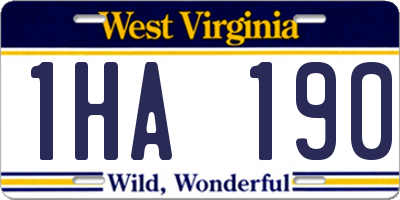 WV license plate 1HA190