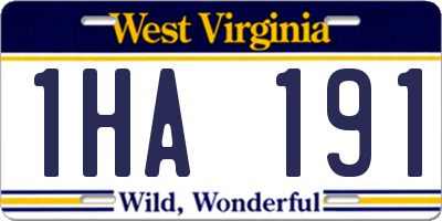 WV license plate 1HA191