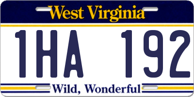 WV license plate 1HA192