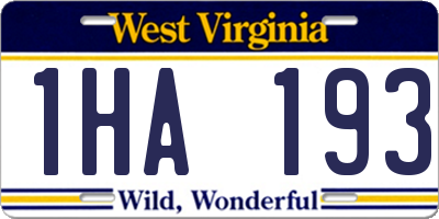 WV license plate 1HA193