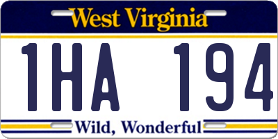 WV license plate 1HA194