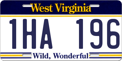 WV license plate 1HA196