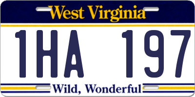 WV license plate 1HA197