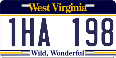 WV license plate 1HA198