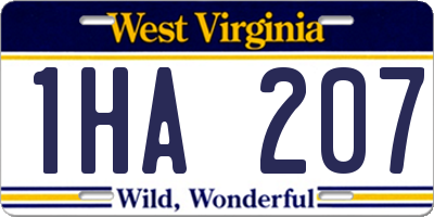 WV license plate 1HA207