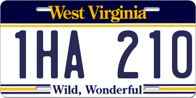 WV license plate 1HA210