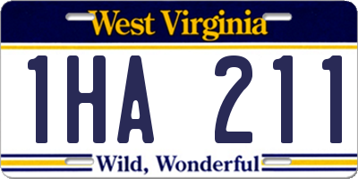 WV license plate 1HA211