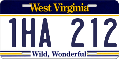 WV license plate 1HA212