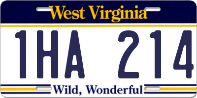 WV license plate 1HA214