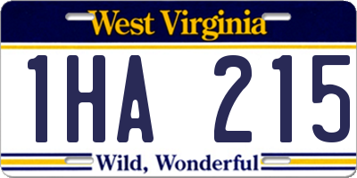 WV license plate 1HA215