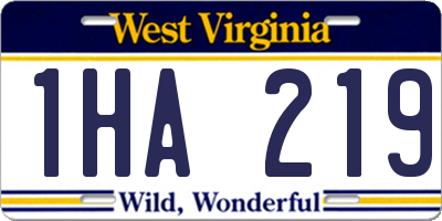 WV license plate 1HA219