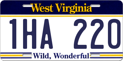 WV license plate 1HA220