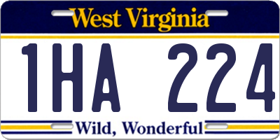 WV license plate 1HA224