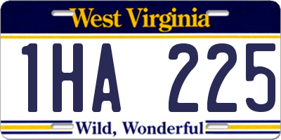 WV license plate 1HA225