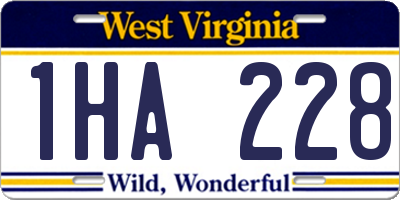 WV license plate 1HA228