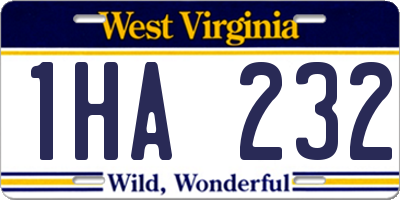 WV license plate 1HA232