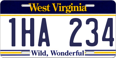 WV license plate 1HA234