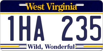 WV license plate 1HA235