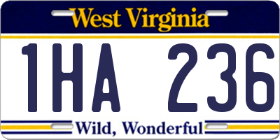 WV license plate 1HA236