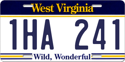 WV license plate 1HA241