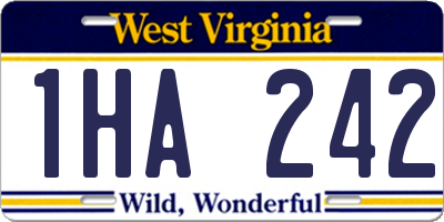 WV license plate 1HA242