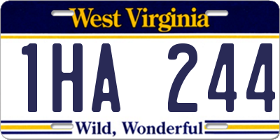 WV license plate 1HA244