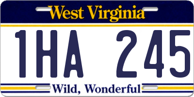 WV license plate 1HA245