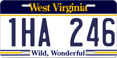 WV license plate 1HA246