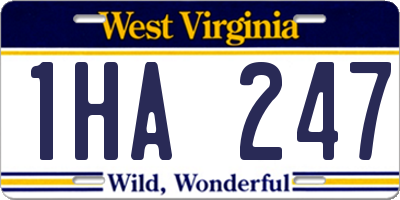 WV license plate 1HA247