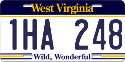 WV license plate 1HA248