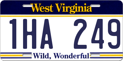 WV license plate 1HA249