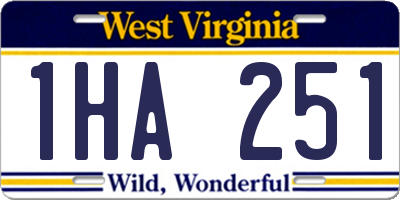 WV license plate 1HA251