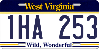 WV license plate 1HA253
