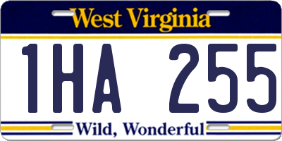 WV license plate 1HA255