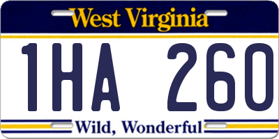 WV license plate 1HA260