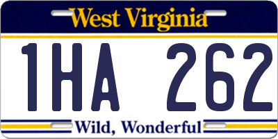 WV license plate 1HA262